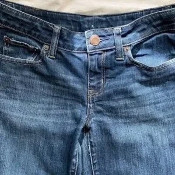 👖 American Eagle Super Skinny Jeans Dark Wash Blue Size 8 - Picture 5 of 11